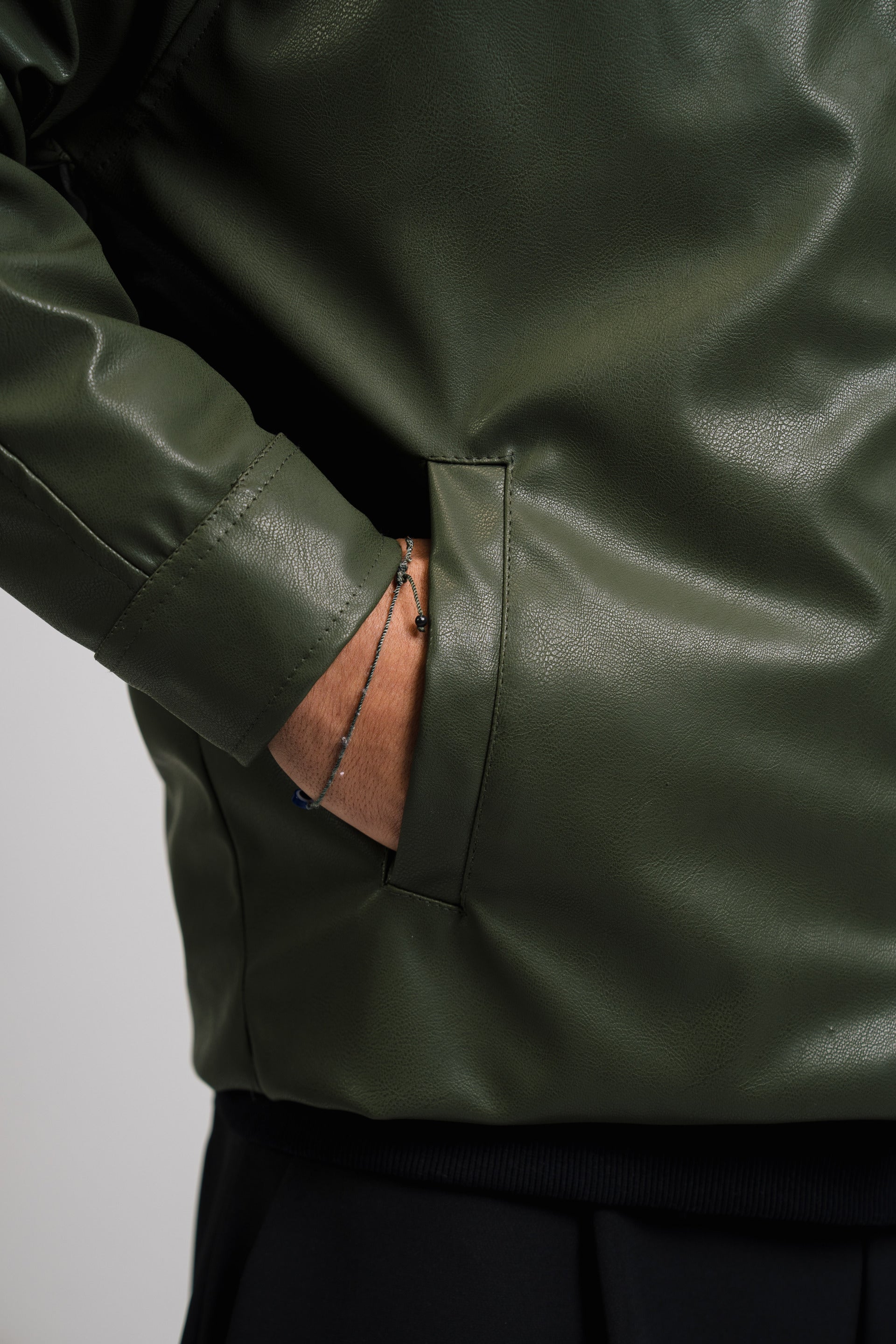 VIO-Leather jacket (Green)