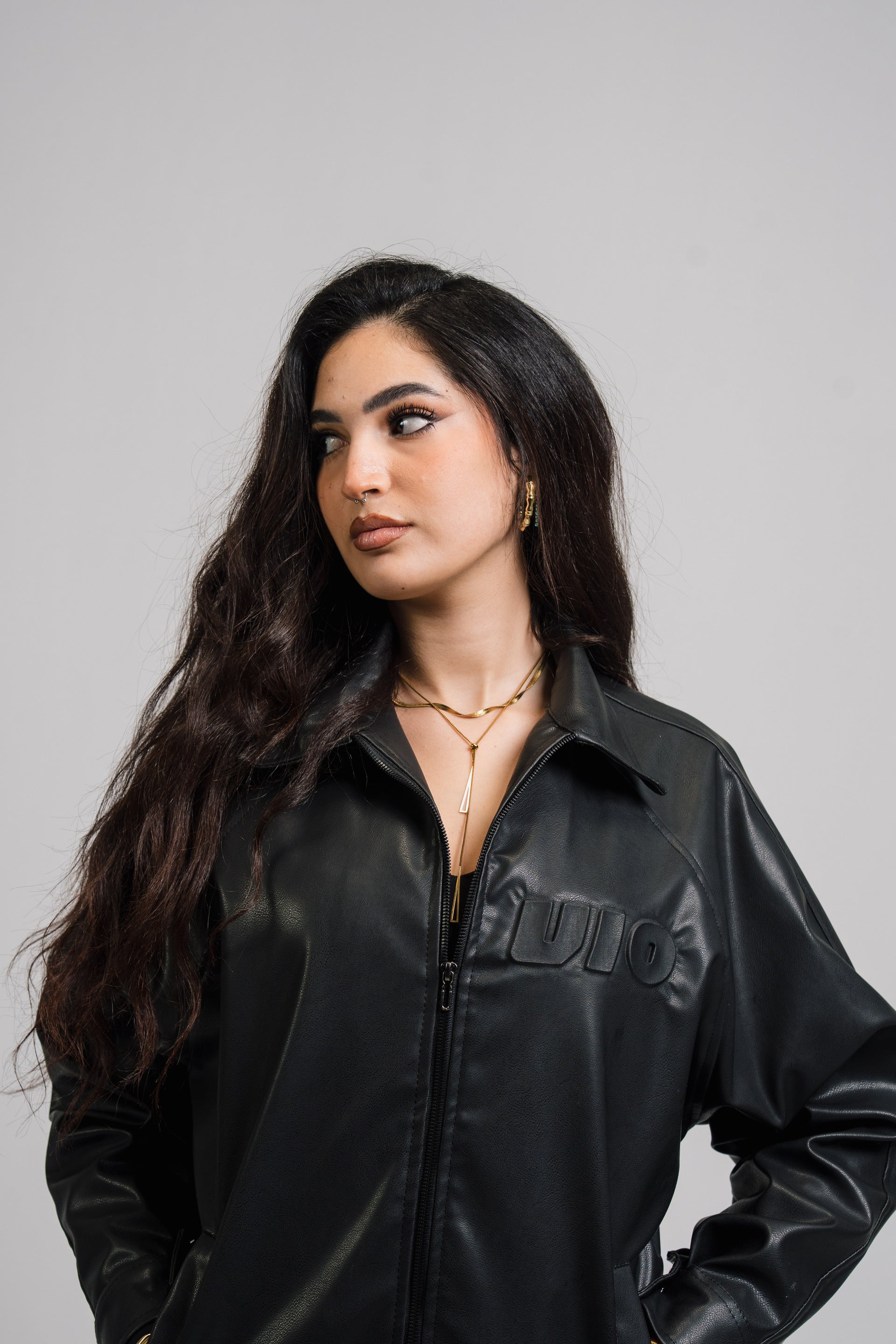 VIO-Leather jacket (Black)