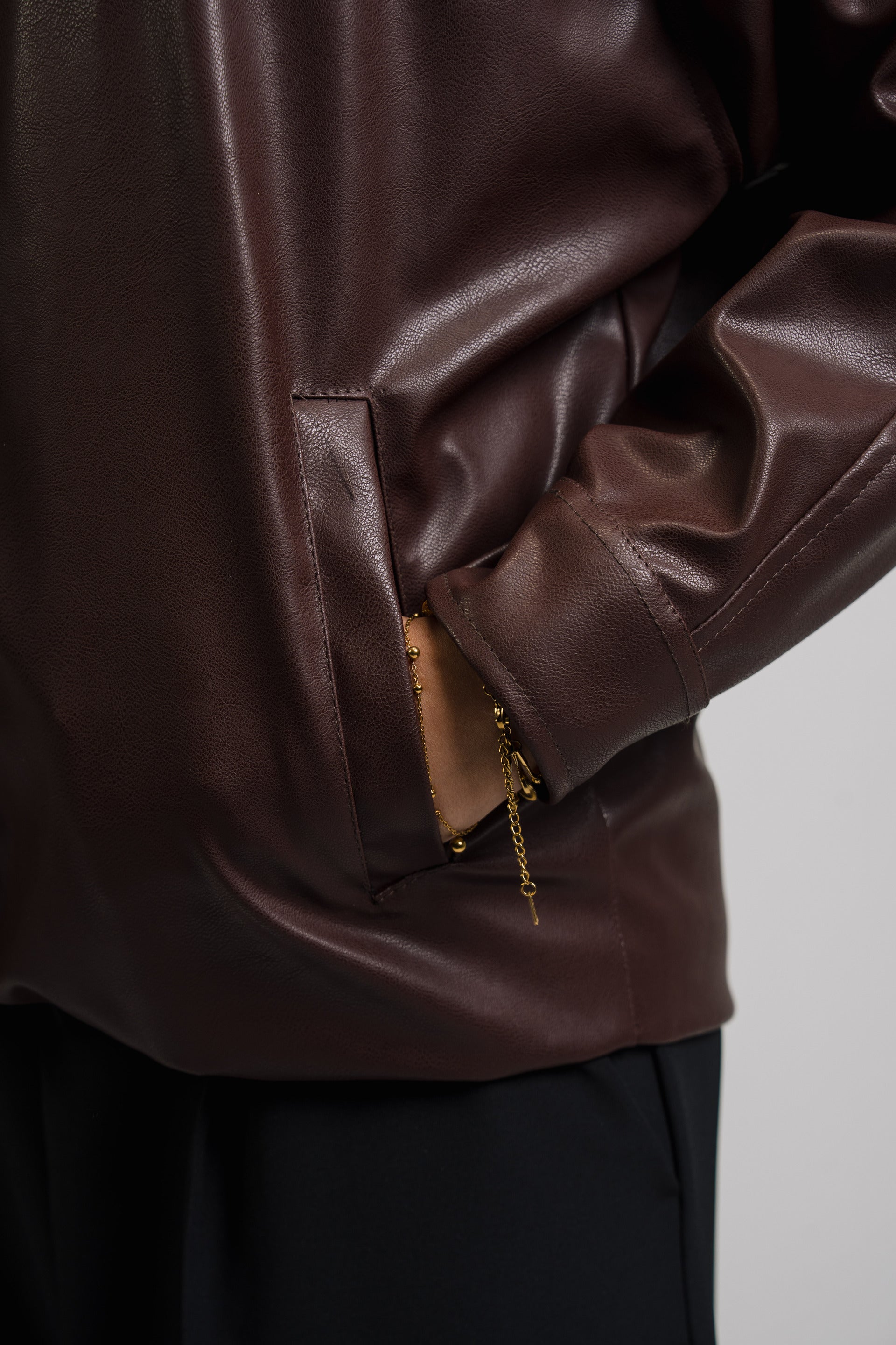 VIO-Leather jacket (Brown)