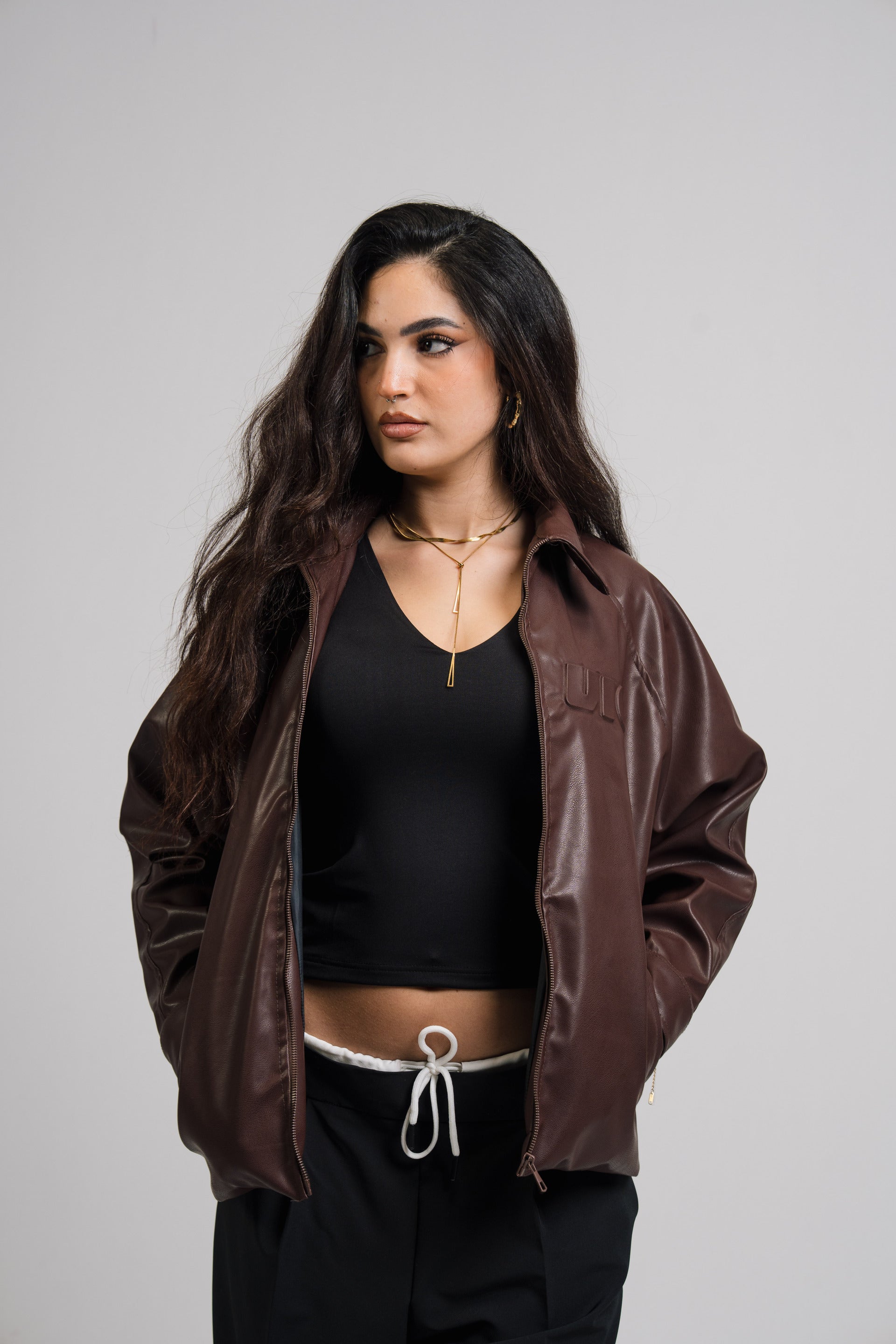 VIO-Leather jacket (Brown)