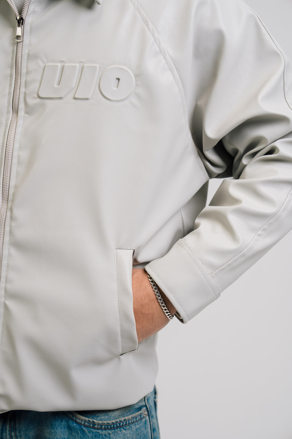 VIO-Leather jacket (Grey)