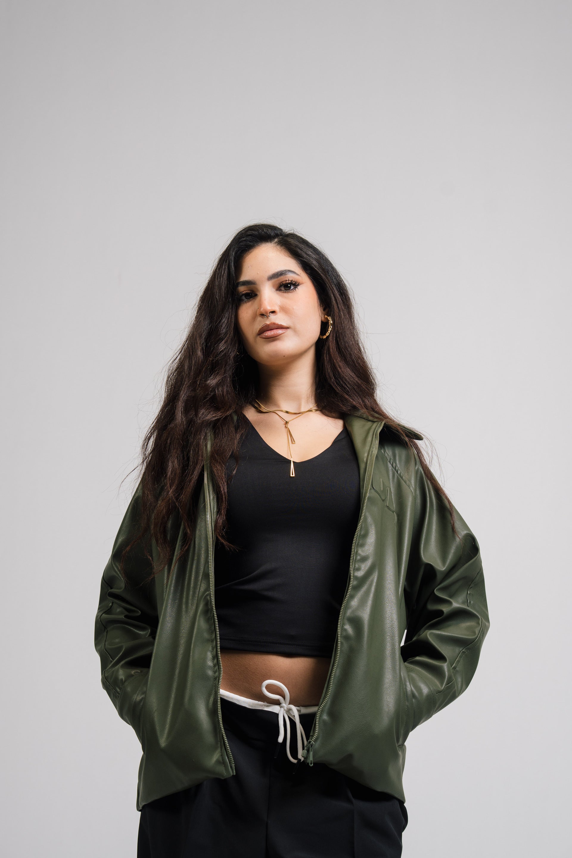 VIO-Leather jacket (Green)