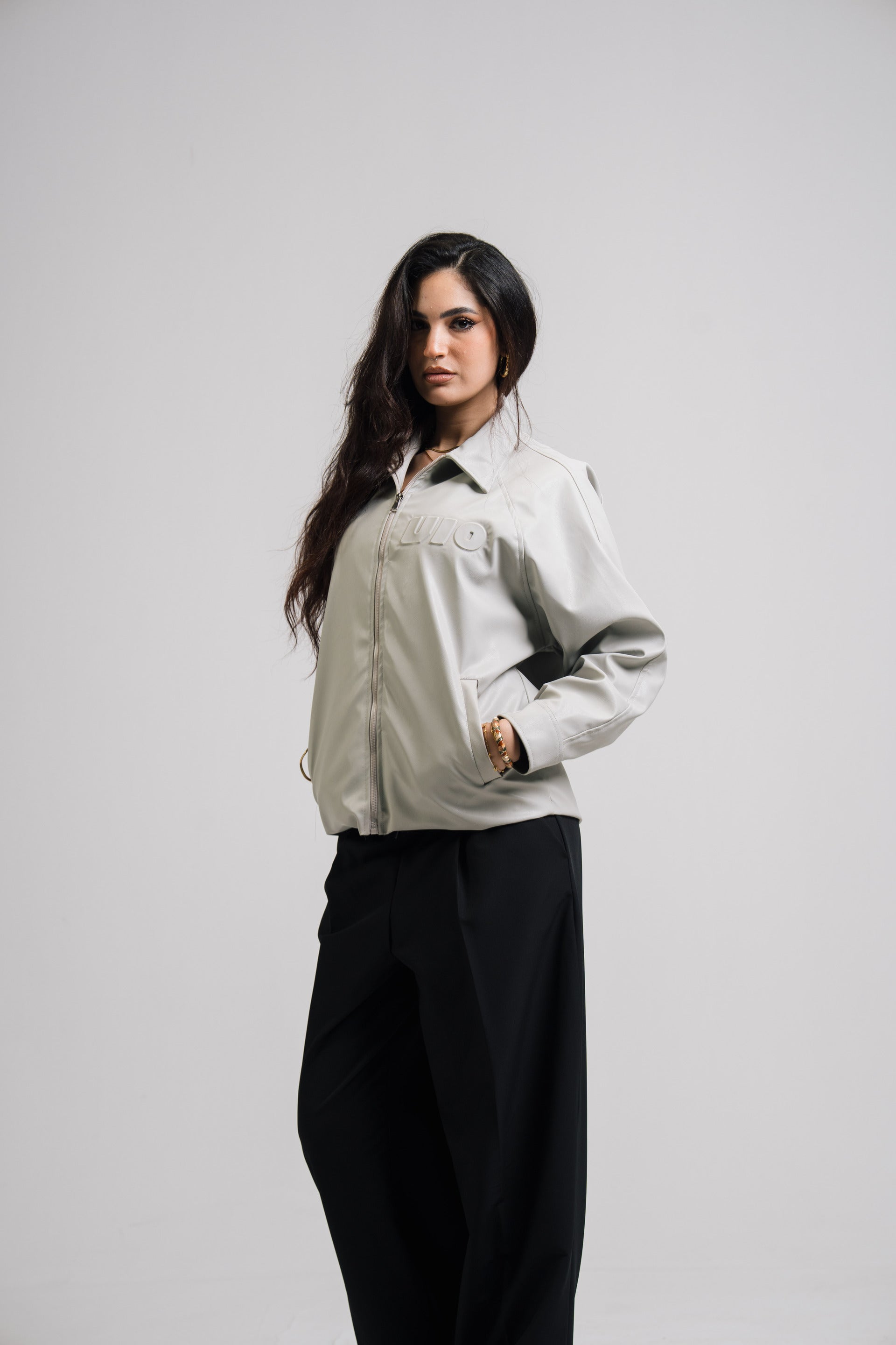 VIO-Leather jacket (Grey)